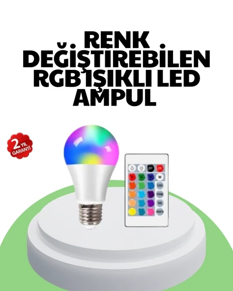 2025 RGB LED Ampul Uzaktan Kumandalı Renkli Işık A Kalite ürün görseli 1