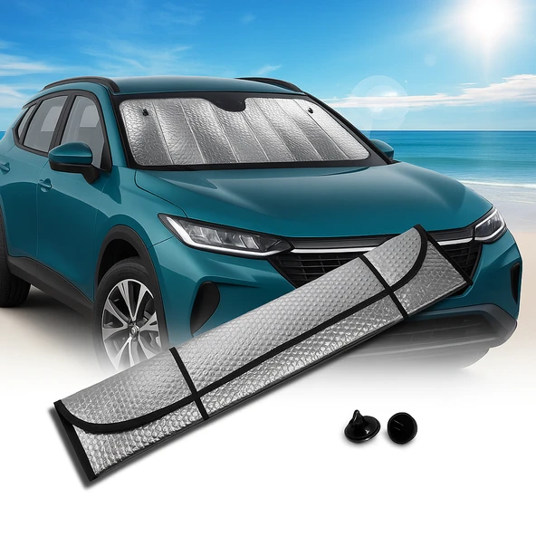 Katlanabilir Oto Ön Cam Güneşlik Isı Önleyici Araç Perdesi Toyota Corolla Fiat Egea Nissan Qashqai Volkswagen Passat ürün görseli 1