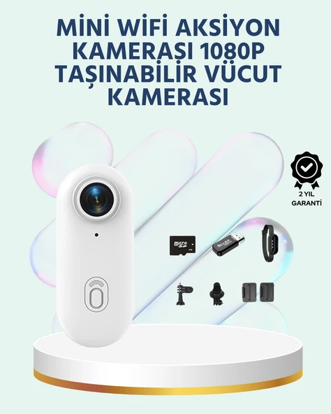 Geniş Açı Lensli WiFi Spor ve Vlog Kamerası ürün görseli