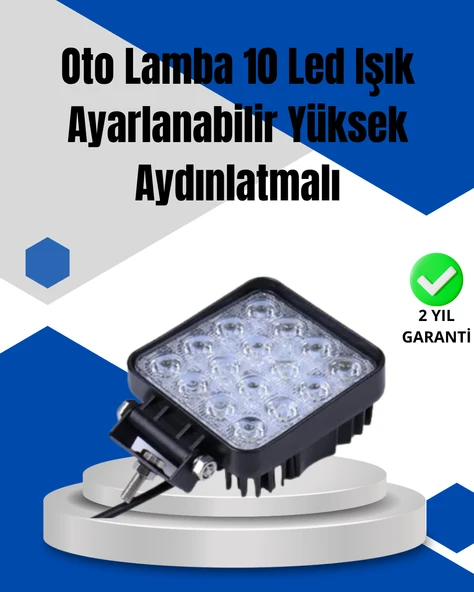16 LED Geniş Açılı Araç Aydınlatma Farı | Yüksek Parlaklık, Dayanıklı Gövde - 1