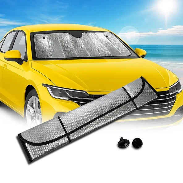 Araç Ön Cam Güneş Koruma Isı Önleyici Katlanabilir Model Fiat Egea Honda Civic Ford Focus Dacia Duster ürün görseli 1