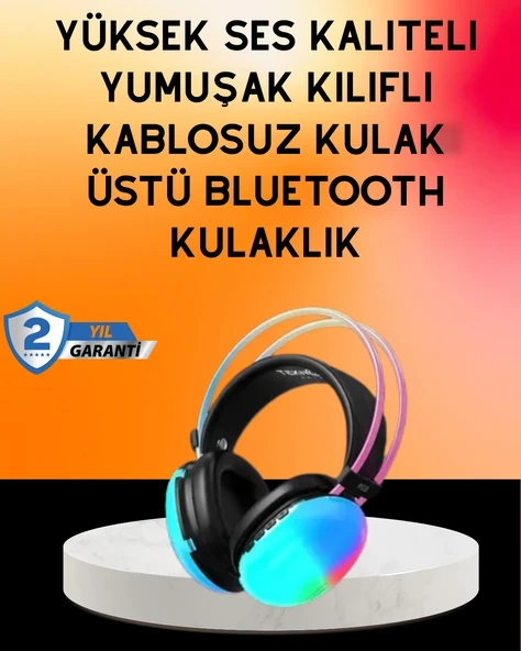 IPX4 Suya Dayanıklı Kablosuz Kulak Üstü Gaming Kulaklık ürün görseli 1