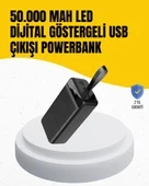 50.000 mAh Kapasiteli Powerbank – Hızlı Şarj Destekli, 4 USB Portlu, LED Işıklı Taşınabilir Enerji Deposu - Resim 2