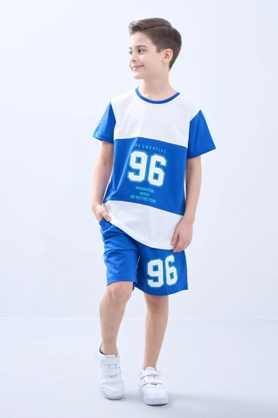 Penye Süprem Baskılı Yazlık Şortlu Takım M00734 - 4