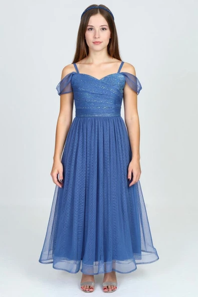 Dilina Kız Çocuk Şifon Abiye M00747 - Resim 2