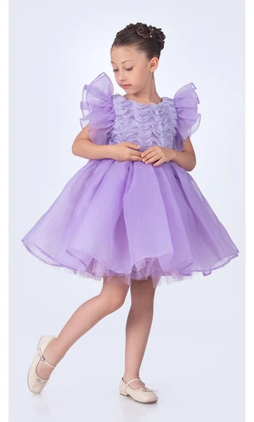 Maronia Kız Çocuk Prenses Model Abiye Elbise - M00746 - Resim 4