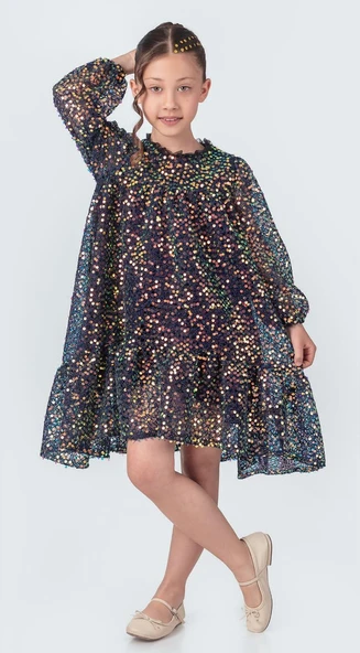 Likio Vintage Payet Kız Çocuk Abiye M00739 - Resim 4
