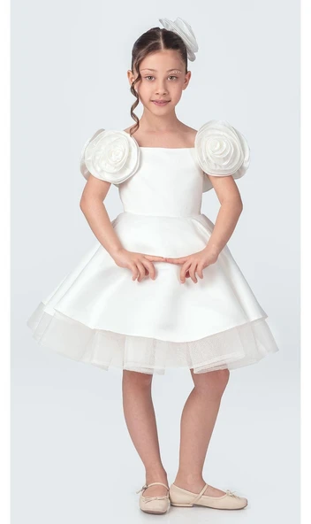 Fanari Krep Saten Gren Destekli Kız Abiye M00735 - 6