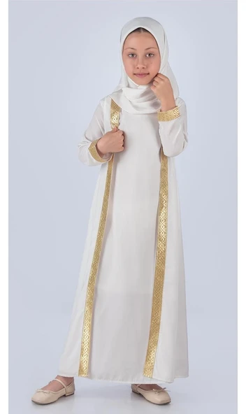 Medine İpek Kumaş Eşarplı Tesettür Namaz Elbise M00742 - Resim 7