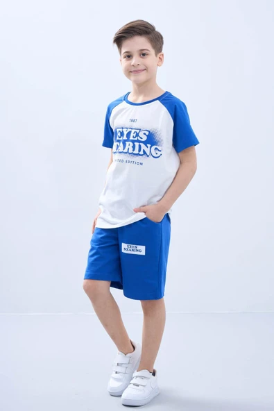 Penye Süprem Baskılı Yazlık Şortlu Takım M00734