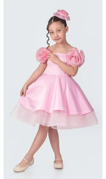 Fanari Krep Saten Gren Destekli Kız Abiye M00735 - 3