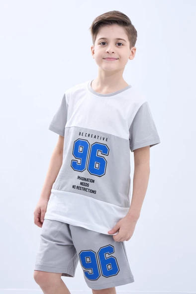 Penye Süprem Baskılı Yazlık Şortlu Takım M00734 - 6