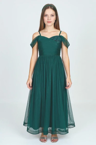 Dilina Kız Çocuk Şifon Abiye M00747 - Resim 3