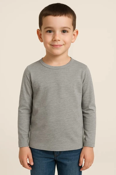 Unisex Çocuk Bisiklet Yaka Uzun Kollu Okul Badi M00748 - 4