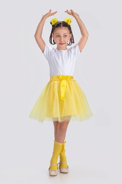 Gökkuşağı Tütülü Kız Çocuk Parti Etek M00727 - Resim 5