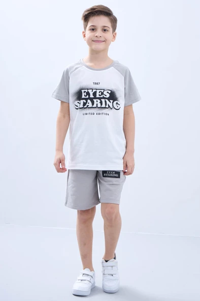 Penye Süprem Baskılı Yazlık Şortlu Takım M00734 - 7