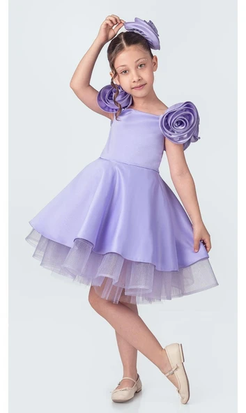 Fanari Krep Saten Gren Destekli Kız Abiye M00735