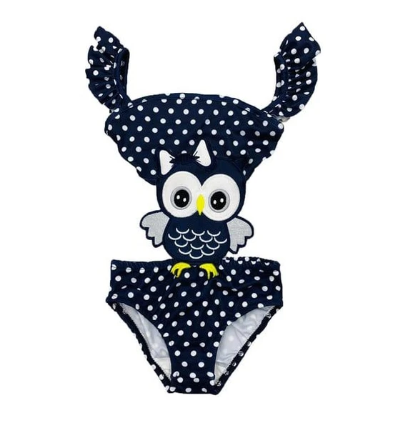 Kız Çocuk Nakış Detay Dalgıç Kumaş Mayo M00740 - Resim 2