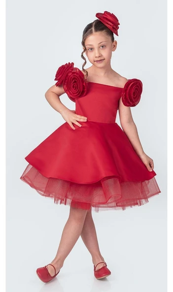 Fanari Krep Saten Gren Destekli Kız Abiye M00735 - 2