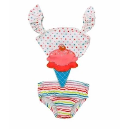 Kız Çocuk Nakış Detay Dalgıç Kumaş Mayo M00740 - Resim 4