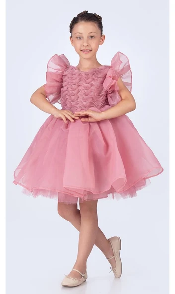 Maronia Kız Çocuk Prenses Model Abiye Elbise - M00746 - Resim 5