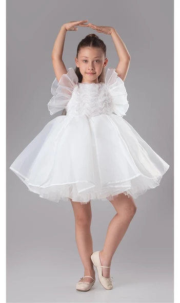 Maronia Kız Çocuk Prenses Model Abiye Elbise - M00746 - Resim 6