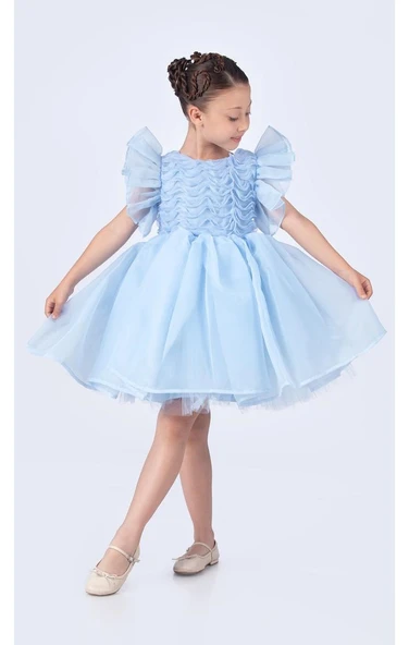Maronia Kız Çocuk Prenses Model Abiye Elbise - M00746 - Resim 3
