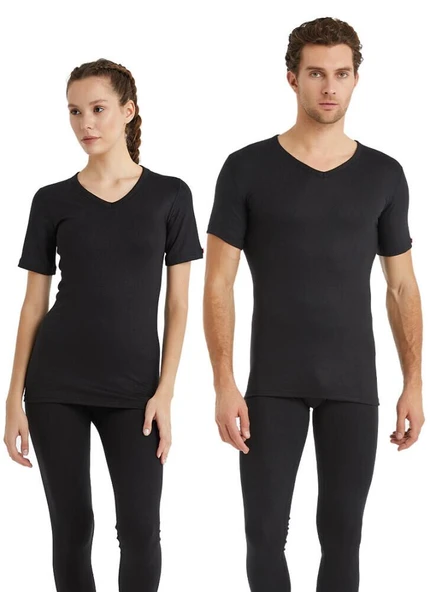 Blackspade 1263 Siyah Unisex Kısa Kollu V Yaka Termal Üst ürün görseli