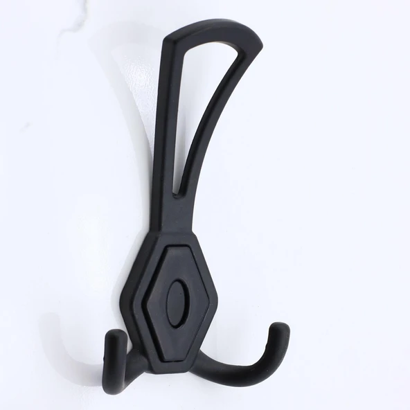 Mali 5’li Siyah Askı Takımı Metal Dolap Vestiyer Kapı Arkası Elbise Kıyafet Askılık Askısı - Resim 2