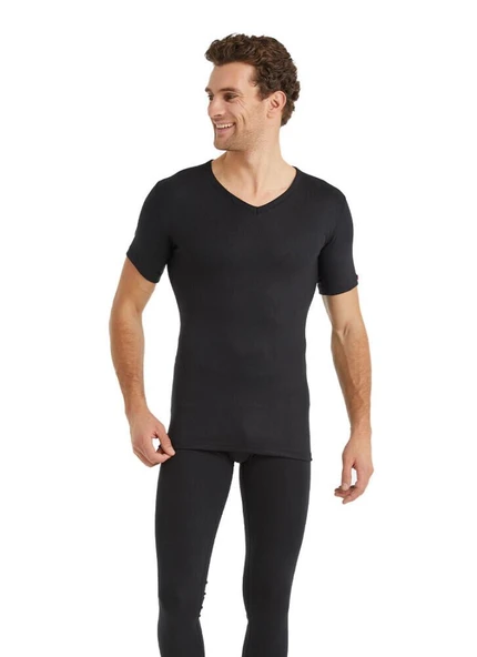Blackspade 1263 Siyah Unisex Kısa Kollu V Yaka Termal Üst - Resim 2