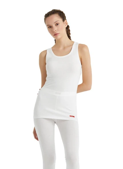 Blackspade 9260 Beyaz Unisex Kalın Askılı Termal Atlet - Resim 3