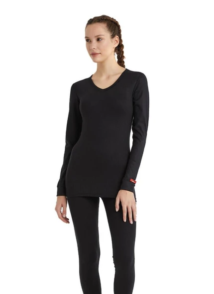 Blackspade 1257 Siyah Unisex Uzun Kollu V Yaka Termal Üst ürün görseli