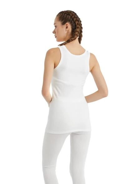 Blackspade 9260 Beyaz Unisex Kalın Askılı Termal Atlet - Resim 4