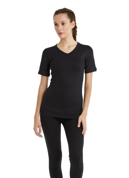 Blackspade 1263 Siyah Unisex Kısa Kollu V Yaka Termal Üst - Resim 4