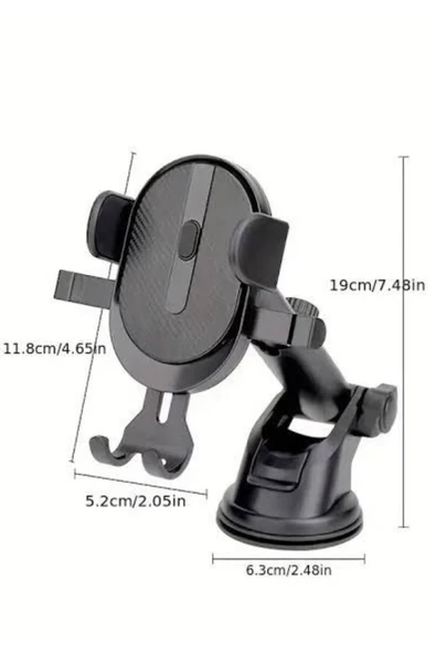 Yumax - MX1 - Vakumlu Araç İçi Telefon Tutucu - 240 Derece Oynar Başlık - 22cm Uzayabilen Kol - İz Bırakmayan Tasarım - 6