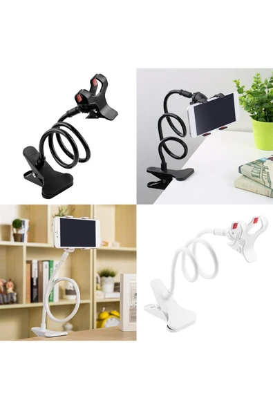 Yumax - Akrobat Esnek Telefon Tutucu - 60cm Çelik Kol, 360 Derece Oynar Başlık - Yatak & Masa da Kullanıma Uygun - 5