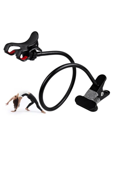 Yumax - Akrobat Esnek Telefon Tutucu - 60cm Çelik Kol, 360 Derece Oynar Başlık - Yatak & Masa da Kullanıma Uygun - 7