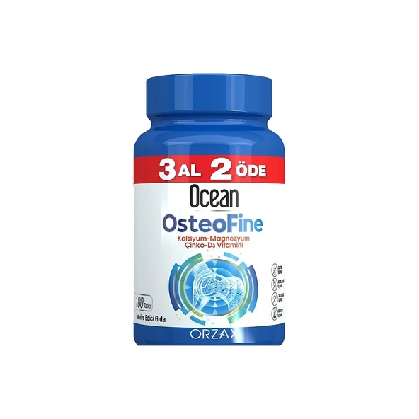 Ocean OsteoFine Kalsiyum Magnezyum Çinko D3 Vitamini 180 Tablet ürün görseli