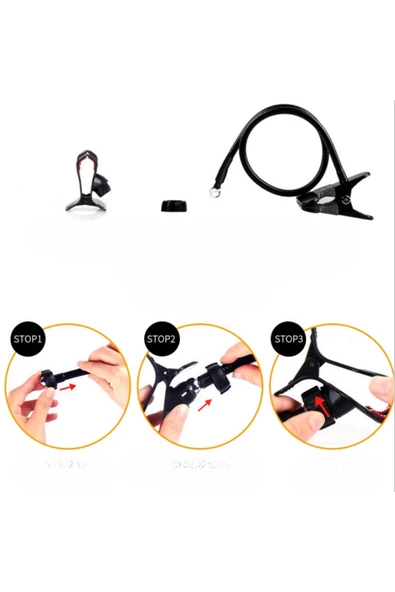 Yumax - Akrobat Esnek Telefon Tutucu - 60cm Çelik Kol, 360 Derece Oynar Başlık - Yatak & Masa da Kullanıma Uygun - 6