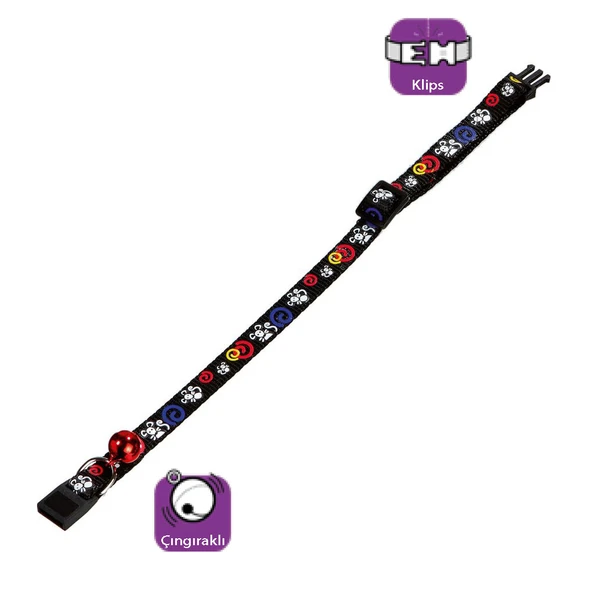 Karlıe Kedi Boyun Tasma Çıng. 30cm Siyah ürün görseli