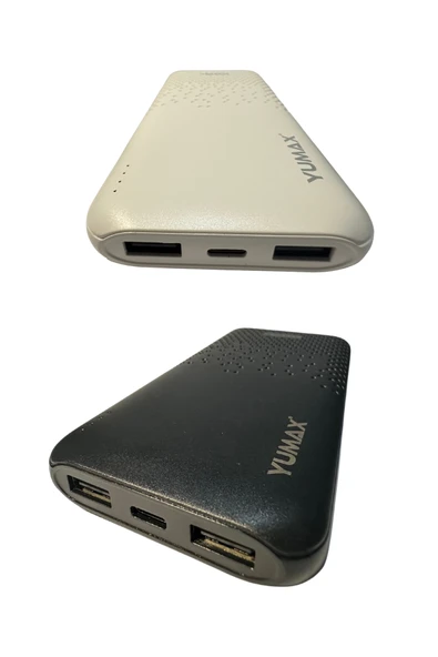 Yumax - 10000 mAh MX8 Powerbank - 2.4A Çift USB Çıkışlı - Hızlı Şarj Destekli - Taşınabilir Şarj Cihazı - 5