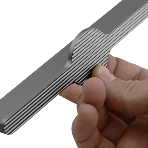 Saral Çizgili Füme Renk Metal Kulp 320 mm 32 cm Mobilya Çekmece Mutfak Dolabı Dolap Kapak Kulplar - Resim 5