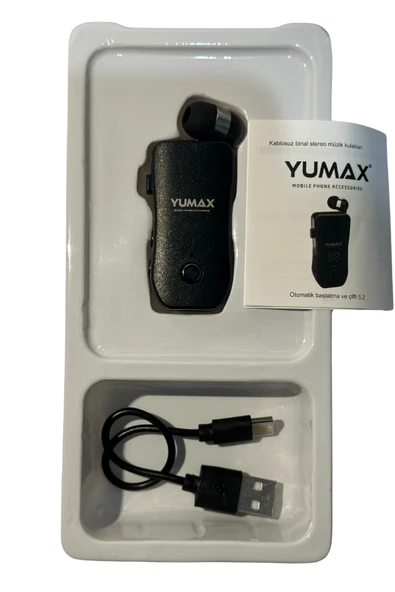 Yumax - Kablosuz Bluetooth 5.2 Kulaklık K7 - HD Ses - Gürültü Azaltma - Type-C Hızlı Şarj - 100 Saat Bekleme - 7