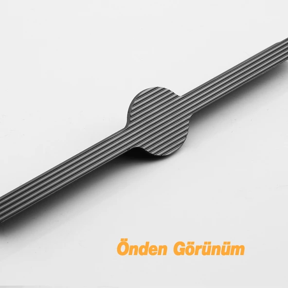 Saral Çizgili Füme Renk Metal Kulp 320 mm 32 cm Mobilya Çekmece Mutfak Dolabı Dolap Kapak Kulplar - Resim 4