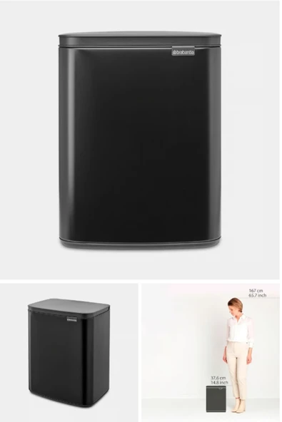 Brabantia Bo Mat Siyah Çöp Kutusu 12lt - 2