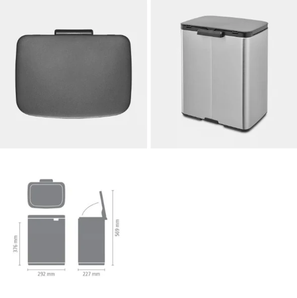 Brabantia Bo Fpp Matt Steel Çöp Kutusu 12lt - 3