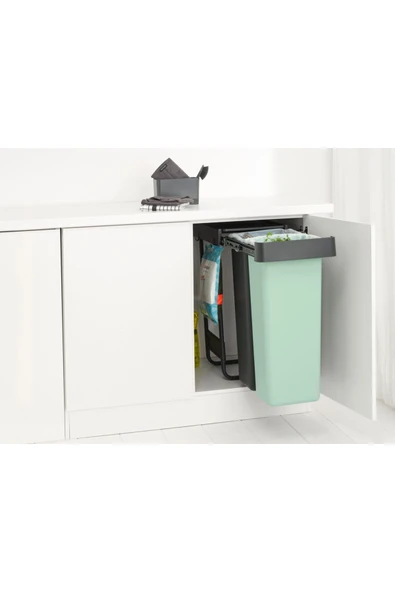 Brabantia Sort&go Buılt–ın Dark Grey Çöp Kutusu 2x30lt - 6