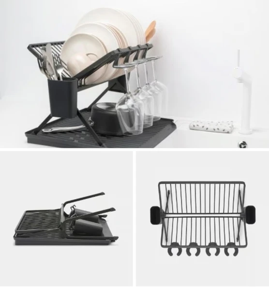 Brabantia Koyu Gri Katlanabilir Büyük Bulaşıklık - Resim 2