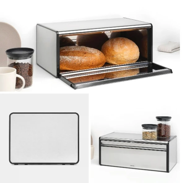 Brabantia Fpp Köşeli Ekmek Kutusu Matt Steel (siyah Çerçeveli) - Resim 2
