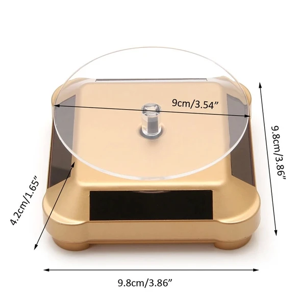 360 Derece Güneş Enerjili Gold Renk Vitrin Standı - 3